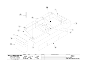 Huey's Welding Broom Model 26-46 Deflector Schematic