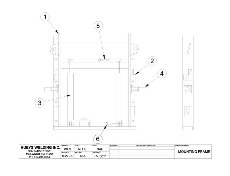 Plow Model 26-46 Mounting Frame Schematic